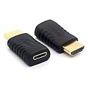GLHONG Mini HDMI Female Connector, HDMI Male to Mini HDMI Female Adapter (HDMI Male to Mini HDMI Female)