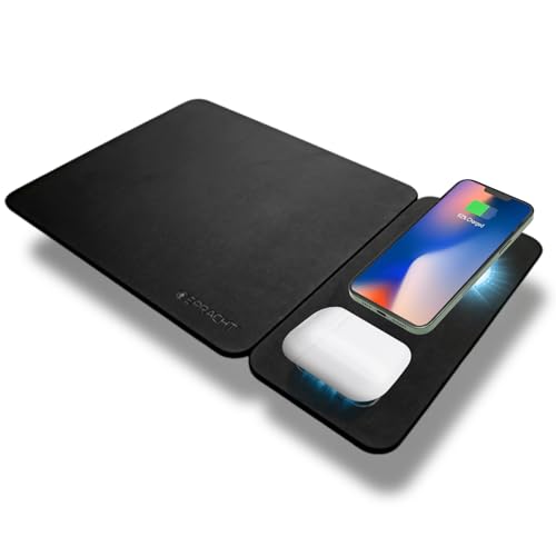 Spracht MagPad Magnetic Wireless Charging Mouse Pad, 15W Fast Charging, for Smartphones and Wireless Earbuds (Black)