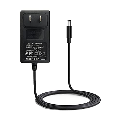 18V 2A 36W AC/DC Power Supply Adapter, Wall, Center Positive DC Plug 5.5x2.1mm 5.5mmx2.5mm Compatible for 18 Volt 1A 1.1A 1.2A 1.3A 1.4A 1.5A 1.6A…