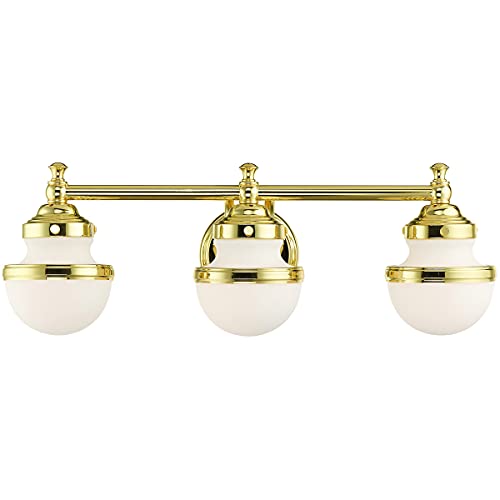 Livex Lighting 3 Light Polished Brass Bath Vanity,5713-02