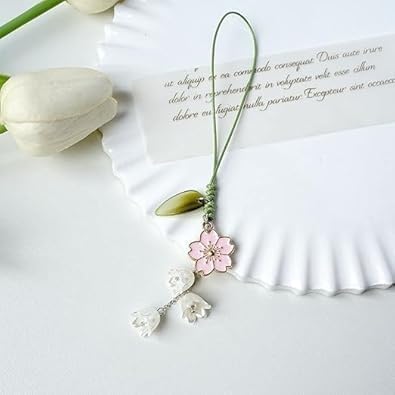 Tnyvm Cell Phone Strap Flower Phone Charm, Cute Keychain Lanyard String Charm, Cell Phone Charms, Hanging Car Pendants Decor Accessories, Car Keychain