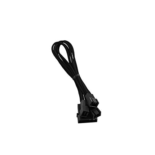 CableMod ModFlex Sleeved Molex to 3 Fan Adapter (Black, 12V, 60cm / 20cm)