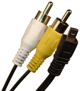 Replacement K1HA08CD0008, K1HA08CD0014 & K1HA08CD0020 AV Audio/Video RCA Cable Cord Intended for Select Panasonic Lumix Digital Cameras (Compatible