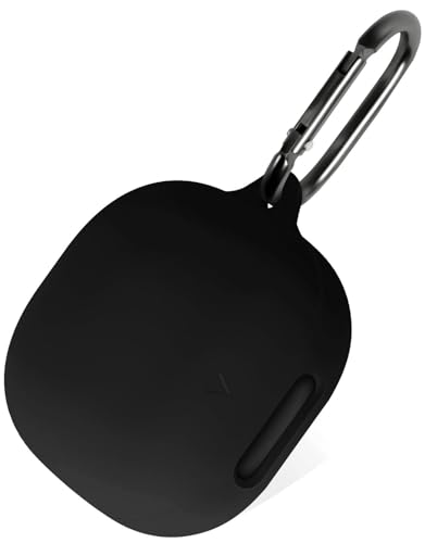 Geiomoo Silicone Case for Anker Soundcore Liberty 4 Pro, Protective Cover with Carabiner (Black)