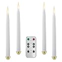 612 Vermont LED Taper Candles Battery Operated with Remote Control, Warm White Flame, 11.75” Tall, VT-R1661-4