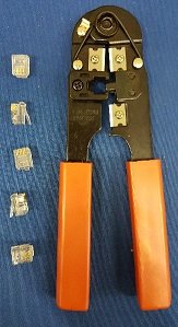 Telephone Cord Repair Kit (Modular Crimp Tool + 5 Connectors)