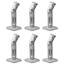 VideoSecu 6 White Universal Satellite Speaker Mounts/Brackets for Walls and Ceilings 1NA (White, 6 Pack)