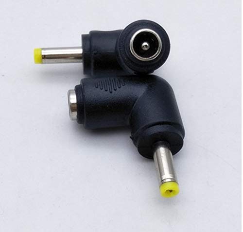 ZYAMY 2pcs 90 Degree Angle 5.5x2.1mm Female Jack to 4.0x1.7mm Male Plug Adapter DC Barrel Power Jack Charging Cable Connector