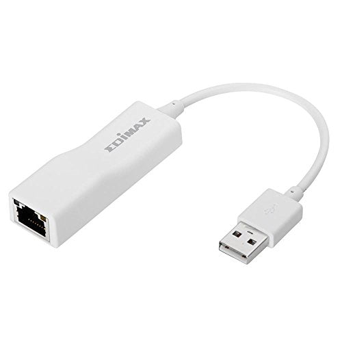 Edimax USB 2.0 Fast Ethernet LAN Adapter, USB to RJ45 100Mbps Network LAN Converter, Plug and Play, Windows, MacBook Pro/Air and More, EU-4208, White