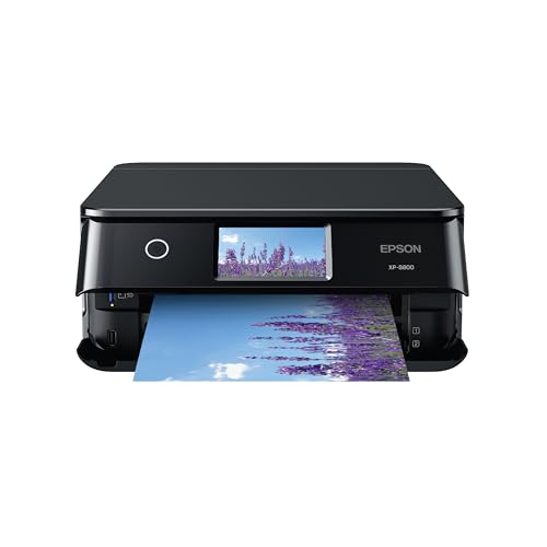 Epson Expression Photo XP-8800 Wireless Printer with 6-Color Claria Ink System, Borderless Prints up to 8.5" x 11", Fast Printing, 4.3" Color
