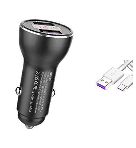 for Huawei Supercharge Car Charger, 9V/2A Car Charger Adapter Quick Fast Charger with USB Type C Super Charging Cable Car Adapter for Huawei P40 P30