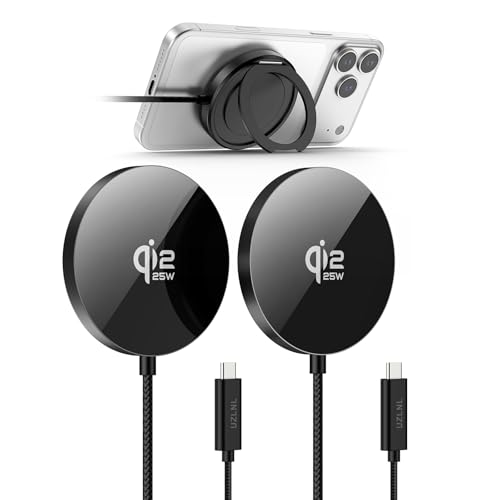 UZLNL 25W Magnetic Wireless Charger, Qi2.2 Fast Wireless Charging Pads with Kickstand,MagSafe Charger for iPhone 17/16/15/14 Series & AirPods
