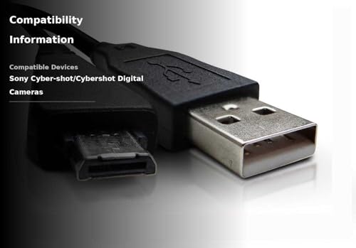 MPF Products Replacement VMC-MD3 VMCMD3 USB Data & Charger Cable Cord Compatible with Select Sony Cyber-Shot/Cybershot Digital Cameras (Compatible