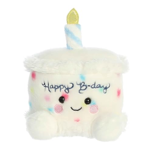 Aurora® Adorable Palm Pals™ Happy B'day Cake Stuffed Animal - Pocket-Sized Play - Collectable Fun - White 5 Inches