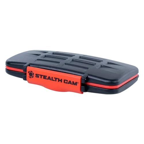 STEALTH CAM Anti-Shock Dust-Proof Waterproof Protective Ergonomic Rubber Sealed ABS-Plasic Shell Memory Card Storage Case - Holds 12 SD & 12 MicroSD