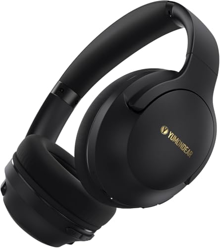 YUMONDEAR Bluetooth Headphones Over Ear, 80 Hrs Playtime Wireless Headphones with ENC Mic, Deep Bass EQ, Foldable Comfort for Travel, Gym…
