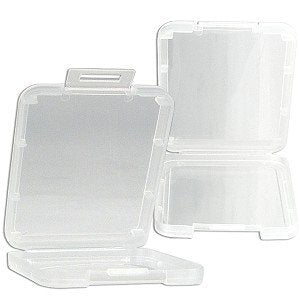 eTECH 10 Pack of Clear Plastic CF/Compact Flash Memory Card Case Holder Compatible with SanDisk/Kingston/Samsung (Case Only, Memory Card Not Included)