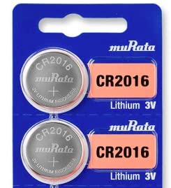 Murata CR2016 Battery 3V Lithium Coin Cell - Replaces Sony CR2016 (2 Batteries)