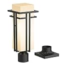 Yoenecea Outdoor Post Light Fixture - Aluminum Lamp Posts Outdoor Lighting, Outdoor Lightpost Lantern with 3-Inch Pier Mount Base Outside Pole