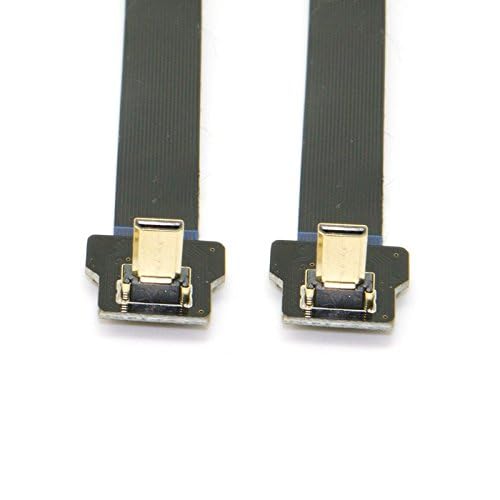 Cablecc 90 Degree Up Angled FPV Micro HDMI Male to Micro HDMI FPC Flat Cable 20cm for GOPRO Multicopter Aerial Photography