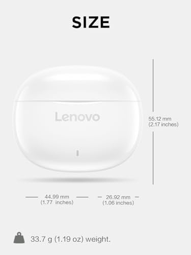Lenovo E310 True Wireless Earbuds, Bluetooth 5.3 TWS Headphones with 13mm Drivers, AI Noise Reduction Mic, Up to 20H Battery with Case, USB-C