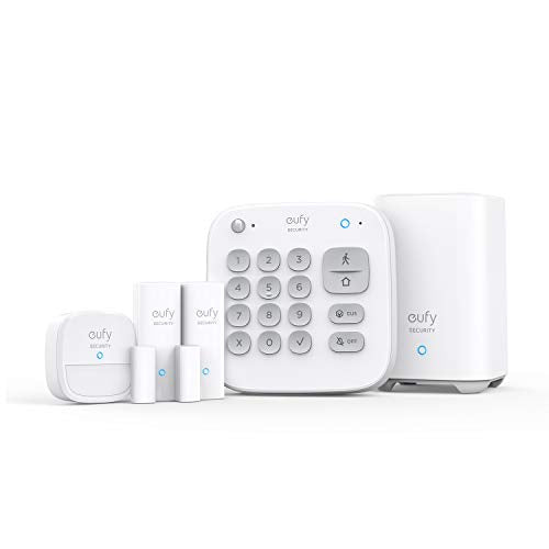 eufy Security 5-Piece Home Alarm Kit, Home Security System, Keypad, Motion Sensor, 2 Entry Sensors, Home Alarm System, Control from The App, Links