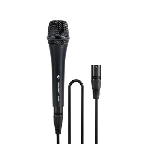 Phenyx Pro Vocal Microphone, Supercardioid Dynamic Mic with 16.4 ft XLR Cable, Mic Clip, Storage Bag, Wired Handheld Microphone for Singing, Stage