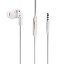 Premium Sound Flat Wired White Hands-Free Mono Headset Single Earphone Earbud w Mic for Verizon LG G3 - Verizon LG G4 - Verizon LG G5 - Verizon LG…