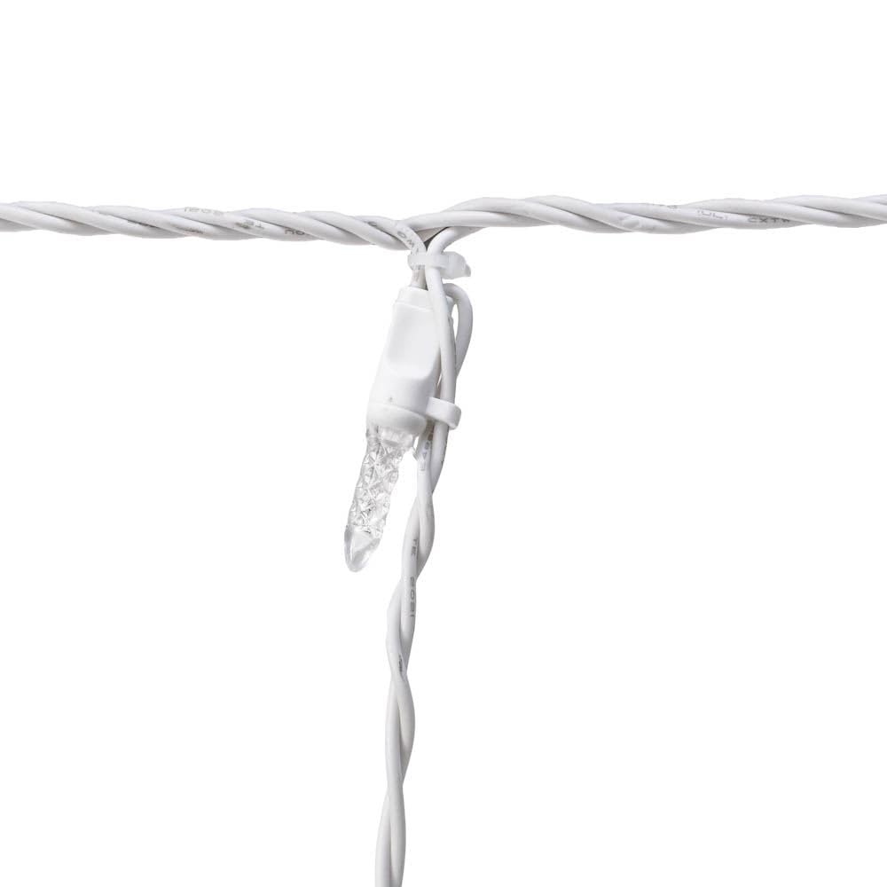 Novelty Lights LED Icicle Lights Warm White, 15 Feet 150 LED M5 Bulbs on 30 Drops with 6 Inch Spacing, 12-32" Drops, Commercial Grade White Wire