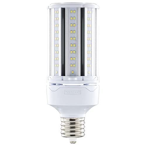 Satco S49394 Hi-Pro High Lumen LED Corncob Light Bulb, HID Replacement, 54 Watts, 5000K White, 7452 Lumen, 120-277V, Damp Location, Non-Dimmable