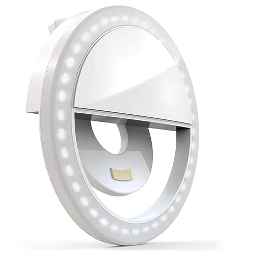 Bower Clip On Ring Light for Phone | 36 LED Ultra Wide Range Rechargeable Selfie Light with 3 Brightness Levels - Great for Selfie Photos, Vlogging