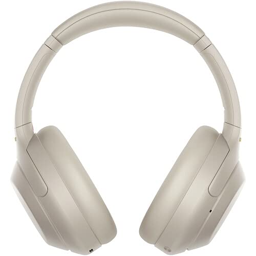 Sony WH-1000XM4 Wireless Noise Canceling Overhead Headphones with Mic for Phone-Call, Voice Control, Silver, with USB Wall Adapter and Microfiber…