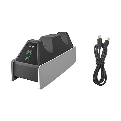 (2hr Full Charge) Top-Notch Fastest Charging PS5 Controller Charging Station Dock with AI, Smart LED Indicators, Safety Chip Protection, Type C USB
