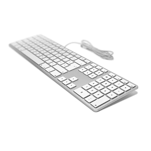 Matias Wired Aluminum Keyboard W/Numeric KEYPAD for MAC Silver