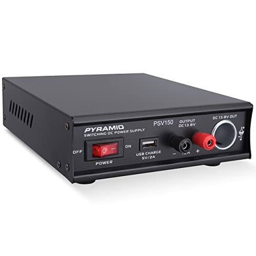 Pyramid Universal Compact Bench Power Supply- 12Amp Variable Linear Regulated Home Lab Benchtop AC-DC Power Converter - USB Port,Cigarette…