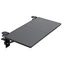 VIVO Clamp-on 24 x 12 inch (14 Including Clamps) Desk Extender, Wrist Support, Foldable Keyboard Tray, Table Mount for Sit Stand Desks, Black
