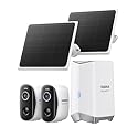 Baseus Solar Security Cameras Wireless Outdoor, N1 2-Cam Kit with Solar Panel 3W, 2K Color Night Vision Camera for Home Security, Solar-Powered, IP67