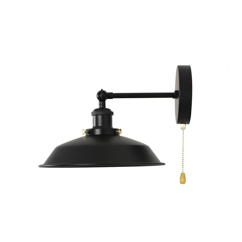 Bagkcopp Industrial Black Wall Sconces Light with Pull Chain Switch,Wall Mount Light Lamp for Kitchen Bathroom Bedroom Vanity Hallway Dining Room