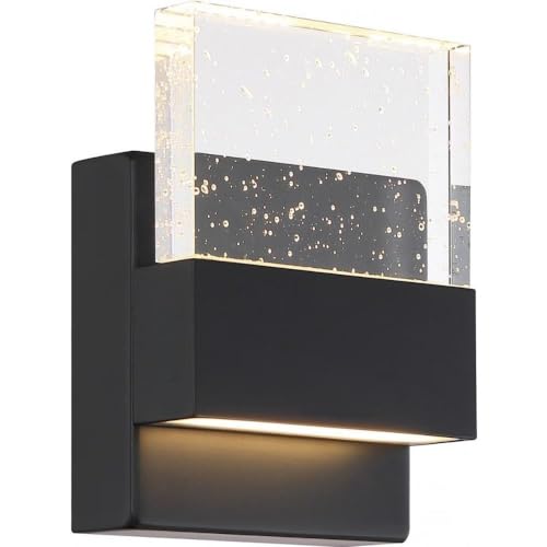 Nuvo Matte Black Finish with Seeded Glass