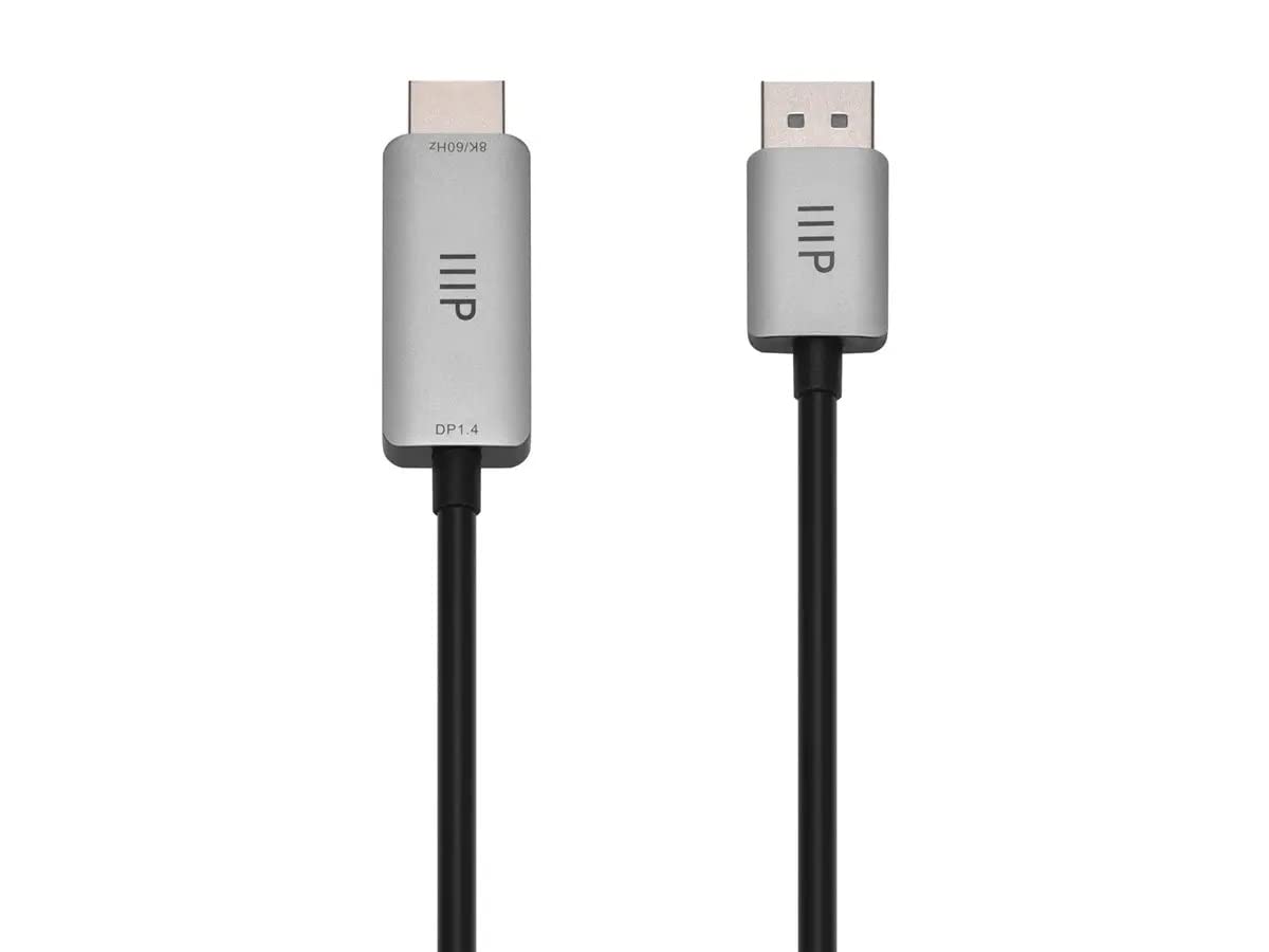 Monoprice DisplayPort 1.4 Cable to 8K HDMI - 8K@60Hz, Up to 32.4Gbps Bandwidth, 32AWG, 6 Feet, Black