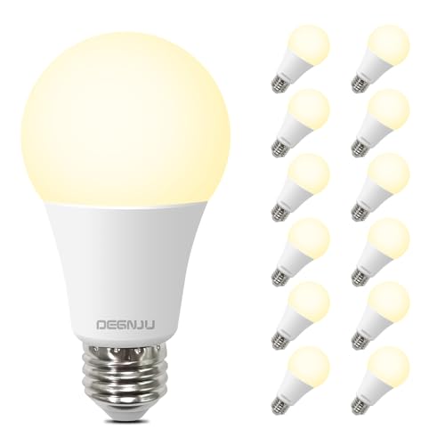 DEGNJU Light Bulbs,100 Watt LED Light Bulb Equivalent, 1500LM, Soft White 2700K Bulb with E26 Base, 13W Bright LED Bulb, 15000H, Non-Dimmable, White