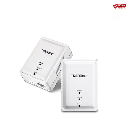 TRENDnet Powerline 500 AV Nano Adapter Kit, Includes 2 x TPL-406E Adapters, Cross Compatible with Powerline 600-500-200, Windows 10, 8.1, 8, 7, Vista