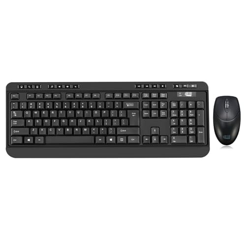 Adesso WKB-1320CB Wireless Desktop Keyboard and Mouse Combo, 2.4 GHz