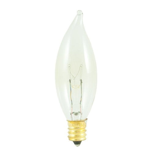 Bulbrite Incandescent CA8 Candelabra Screw Base (E12) Light Bulb, 25 Watt, Clear