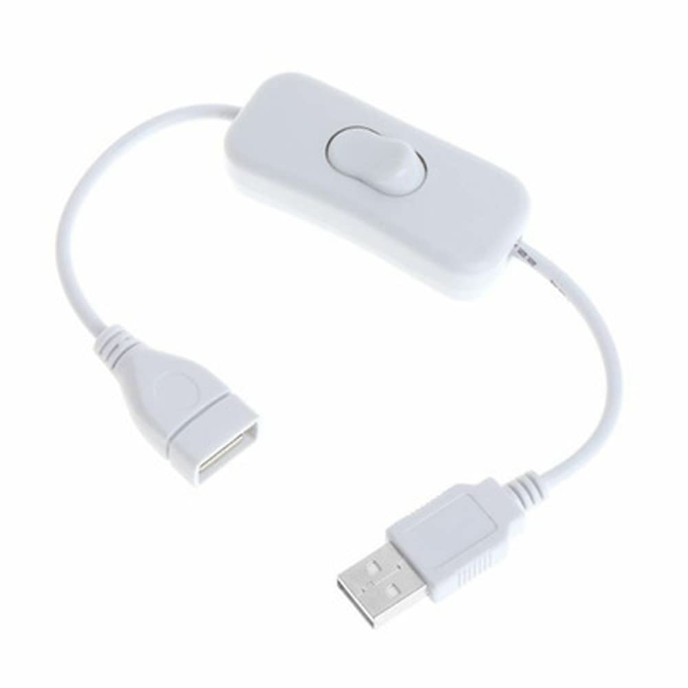 VizGiz 2 Pack USB Switch ON/Off Extension Cable 4 PIN Data Sync 2.0 Cord 303 Rocker Toggle Line Wire for LED Strip Hard Drive USB Powered Lamp Hub Fan
