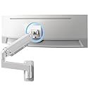 VIVO Premium Aluminum Heavy Duty Monitor Arm for Ultrawide Screens up to 49 inches and 44 lbs, Single Wall Mount, Pneumatic Height, Max VESA 100x100