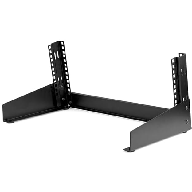 StarTech.com 2-Post 4U Desktop Server Rack, Small Open Frame 19in Computer Rack, Compact Network Rack for AV / Studio / Data / IT Equipment, Free