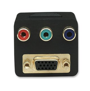 Manhattan, S-VGA (15-pin) Male to S-VGA (15-Pin) Female and Component (3-RCA) Female Video Splitter