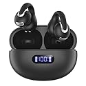 Jzones Open Ear Clip Wireless Earbuds Bluetooth 5.4, Lightweight Comfort Sports Bone Conduction Headphones Built-in Mic for Clear Audio, Stable Fit…