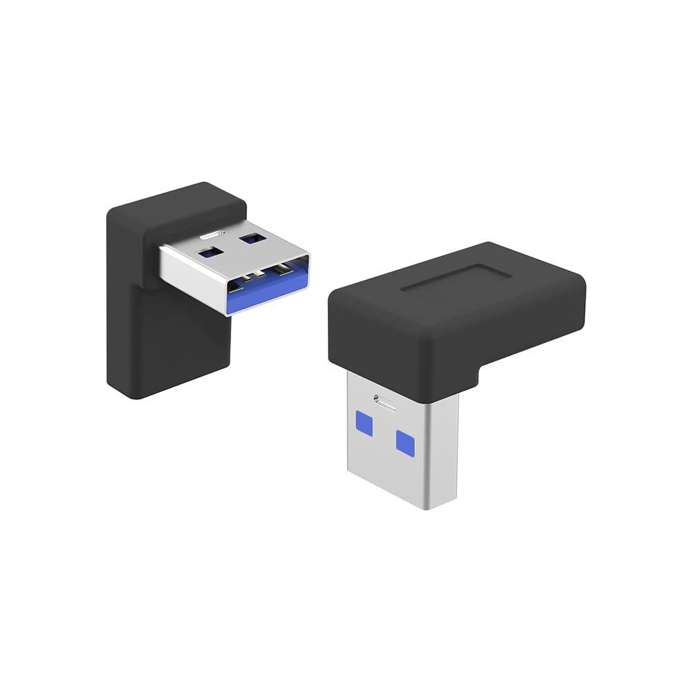 rgzhihuifz Right Angle USB A Male to USB C Female Adapter,90 Degree USB3.0 to Type C Cable Connector Support unidirectional Sides 5Gbps & Data